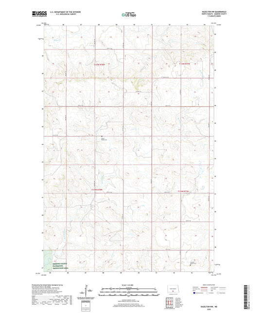 Hazelton NW North Dakota US Topo Map Image