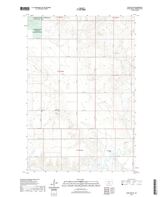 Hazelton SW North Dakota US Topo Map Image