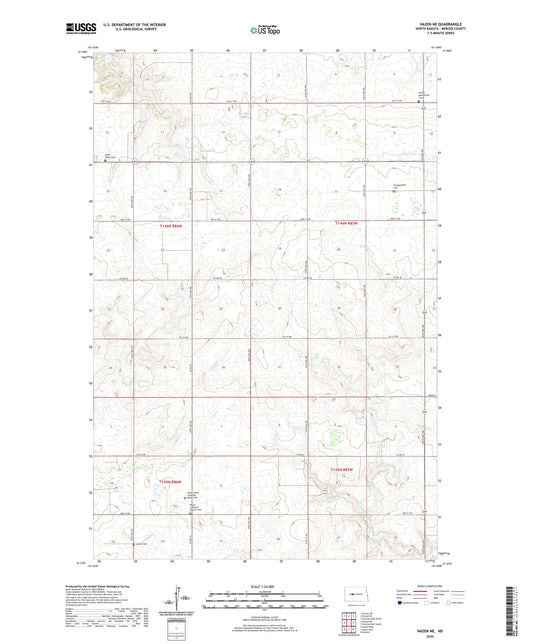 Hazen NE North Dakota US Topo Map Image