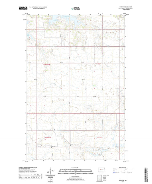 Hazen NW North Dakota US Topo Map Image