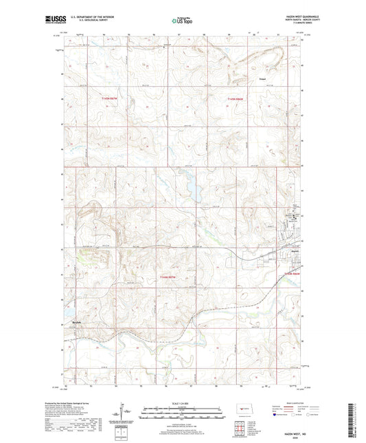 Hazen West North Dakota US Topo Map Image