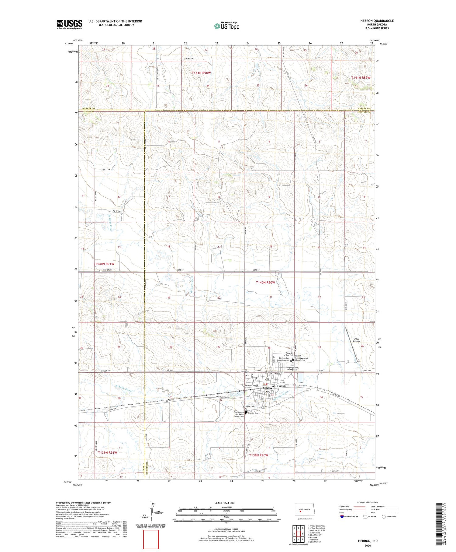 Hebron North Dakota US Topo Map Image