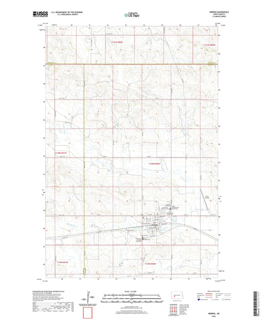 Hebron North Dakota US Topo Map Image
