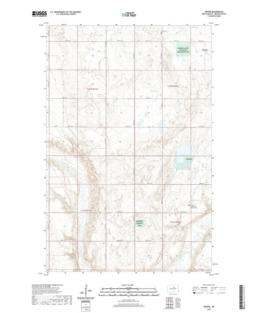 Hesper North Dakota US Topo Map Image