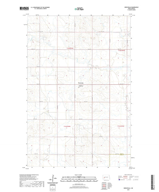 Hirschville North Dakota US Topo Map Image
