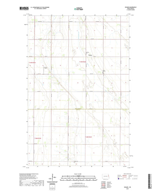 Holmes North Dakota US Topo Map Image