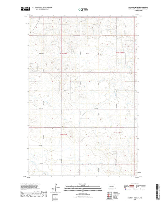 Hootowl Creek SW North Dakota US Topo Map Image