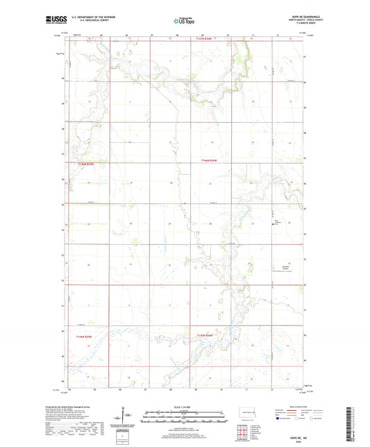Hope NE North Dakota US Topo Map Image