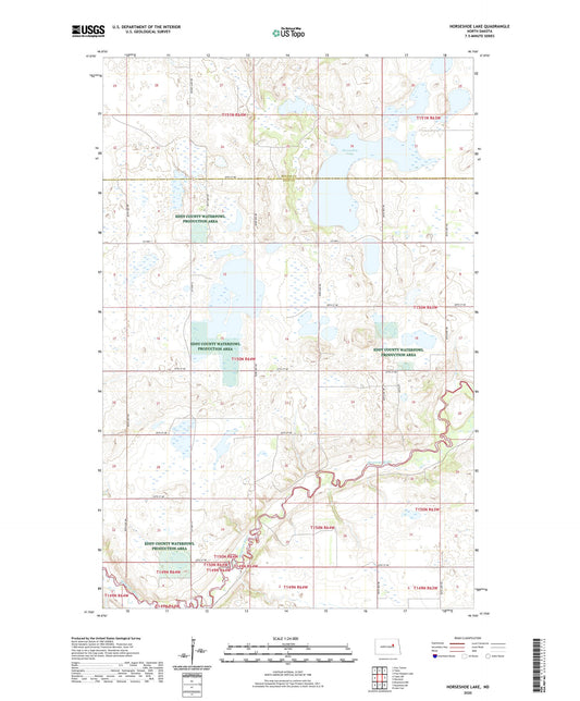 Horseshoe Lake North Dakota US Topo Map Image