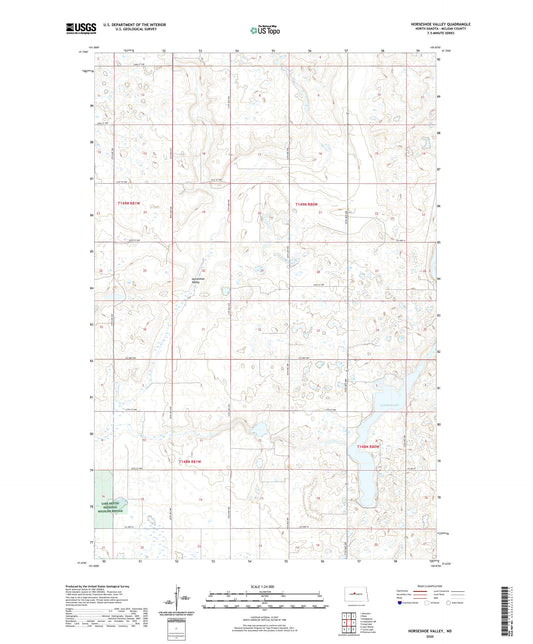 Horseshoe Valley North Dakota US Topo Map Image