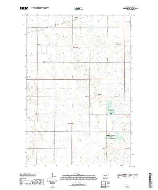 Hoving North Dakota US Topo Map Image