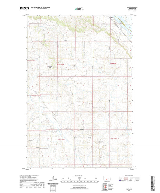 Huff North Dakota US Topo Map Image