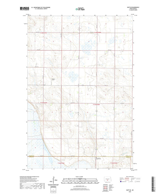 Huff NE North Dakota US Topo Map Image