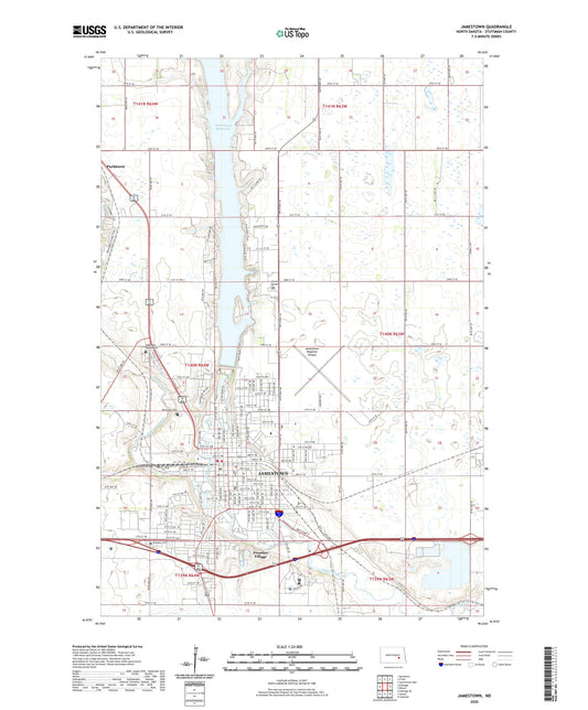 Jamestown North Dakota US Topo Map Image