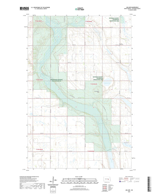Jim Lake North Dakota US Topo Map Image