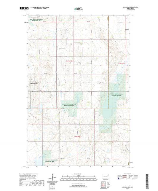 Johnson Lake North Dakota US Topo Map Image