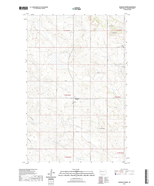 Johnsons Corner North Dakota US Topo Map Image