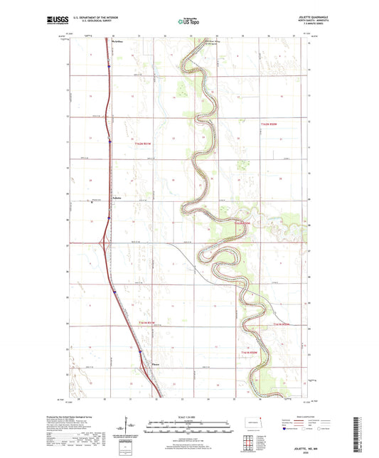 Joliette North Dakota US Topo Map Image