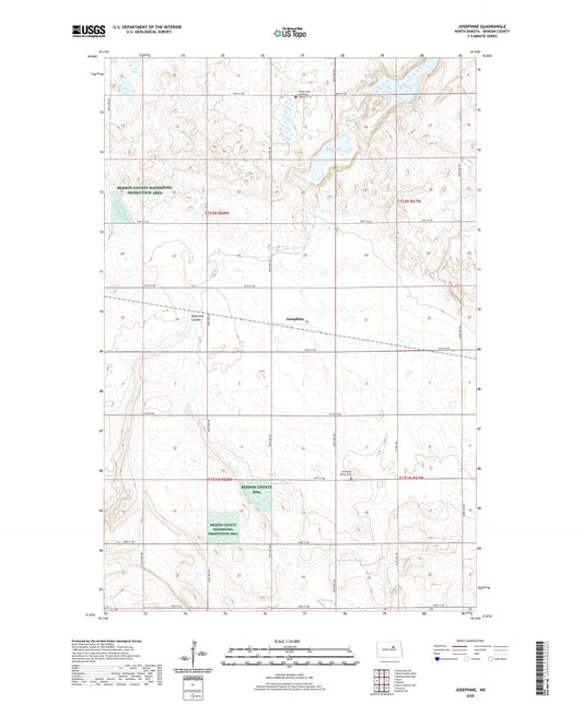 Josephine North Dakota US Topo Map Image