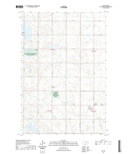 Jud North Dakota US Topo Map Image