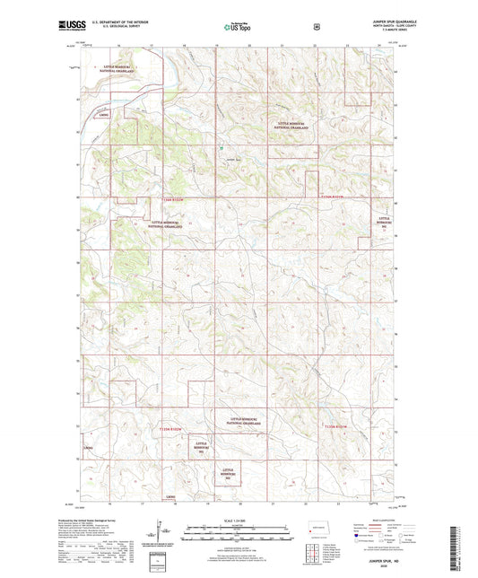 Juniper Spur North Dakota US Topo Map Image