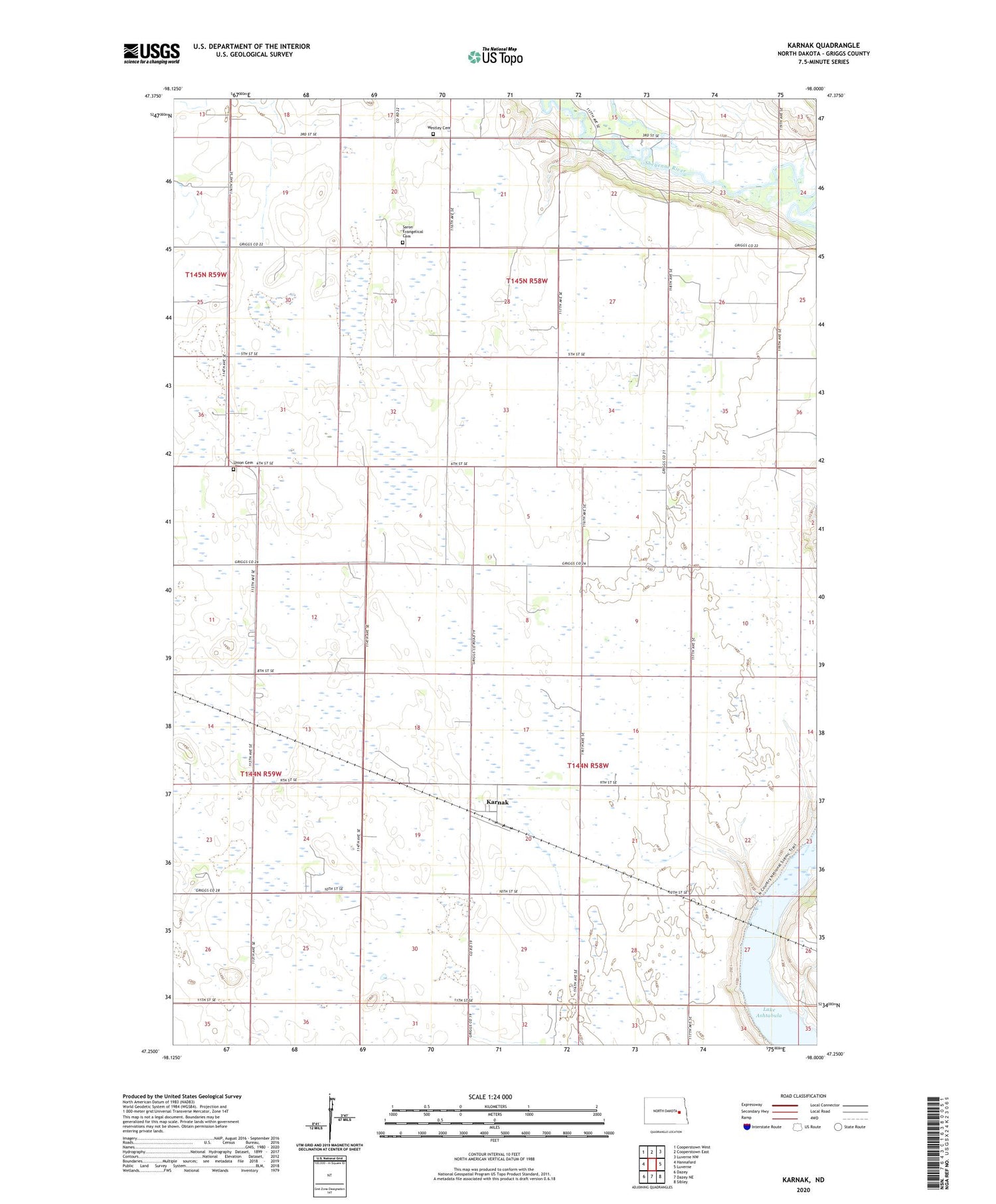 Karnak North Dakota US Topo Map Image