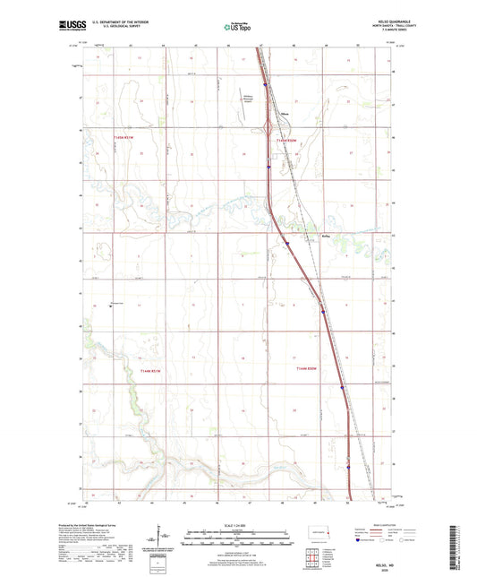 Kelso North Dakota US Topo Map Image