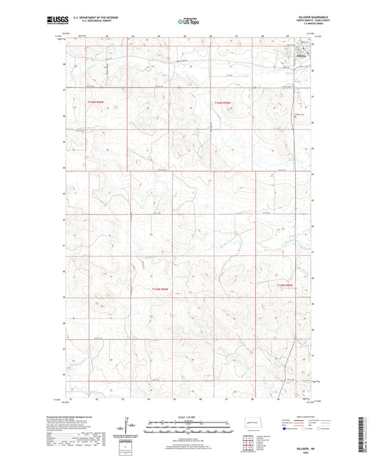 Killdeer North Dakota US Topo Map Image
