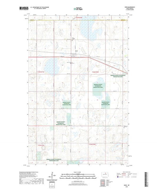 Knox North Dakota US Topo Map Image