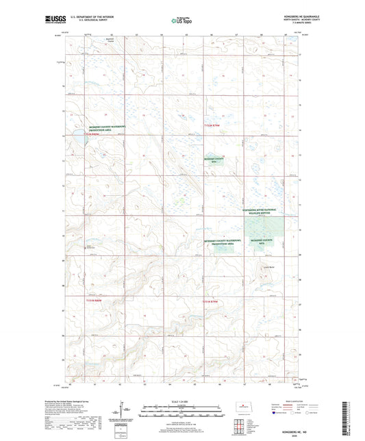 Kongsberg NE North Dakota US Topo Map Image