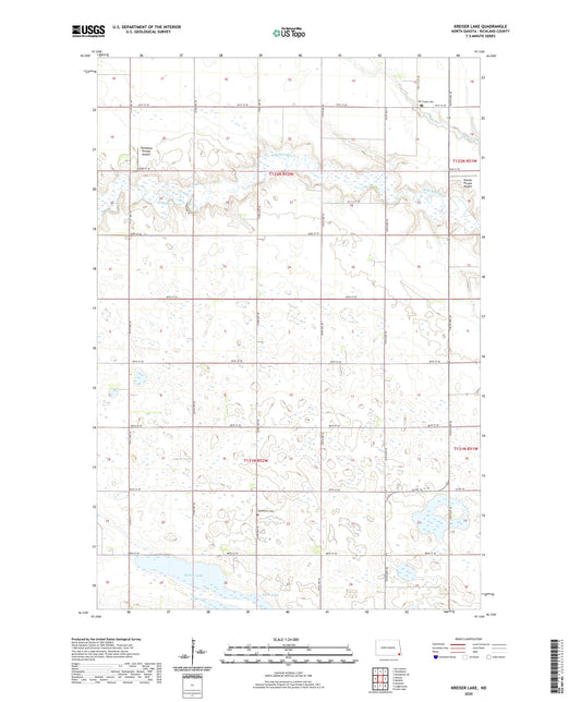 Kreiser Lake North Dakota US Topo Map Image