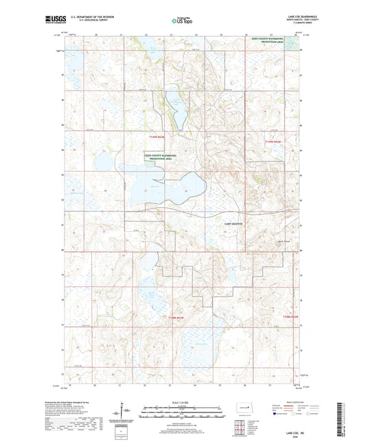 Lake Coe North Dakota US Topo Map Image