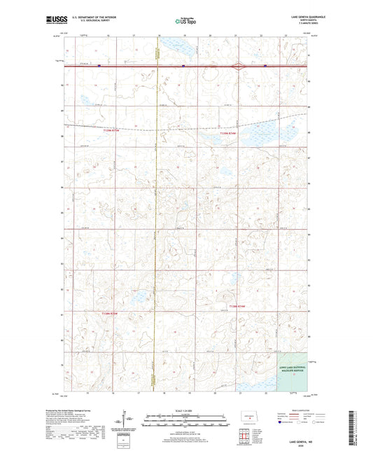 Lake Geneva North Dakota US Topo Map Image