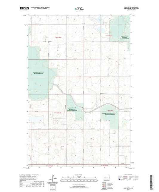 Lake Nettie North Dakota US Topo Map Image