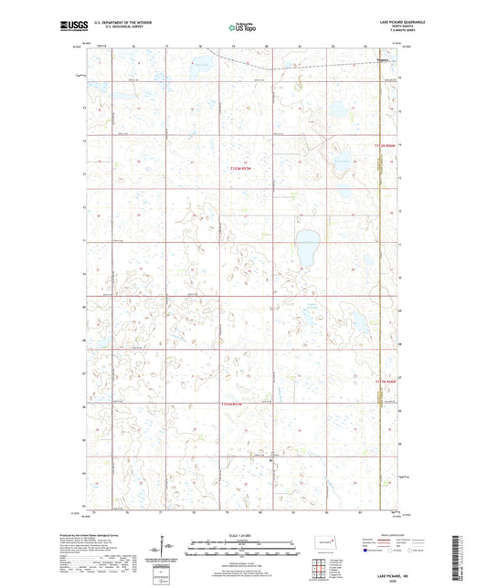 Lake Pickard North Dakota US Topo Map Image