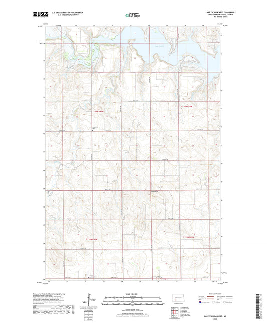 Lake Tschida West North Dakota US Topo Map Image