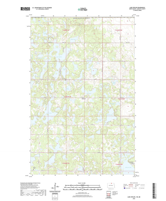 Lake Upsilon North Dakota US Topo Map Image