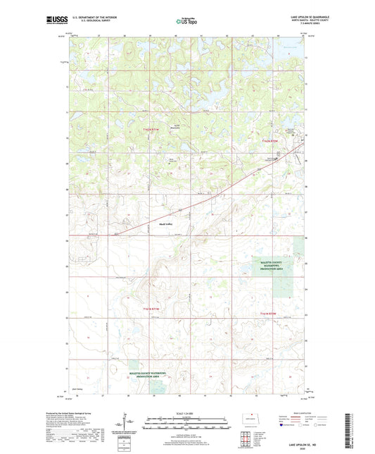 Lake Upsilon SE North Dakota US Topo Map Image