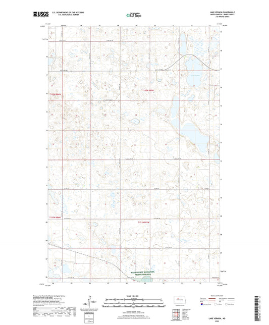 Lake Vernon North Dakota US Topo Map Image
