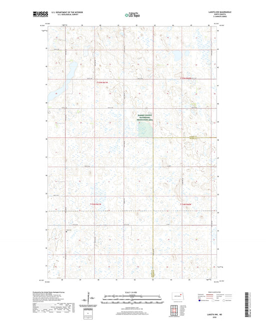 Lakota NW North Dakota US Topo Map Image