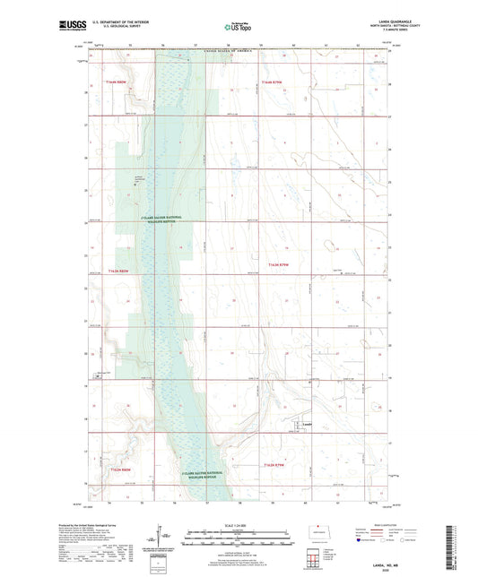 Landa North Dakota US Topo Map Image