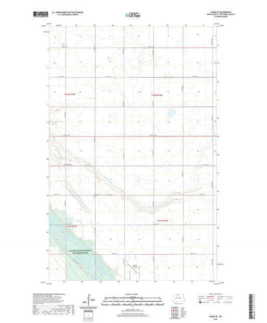 Landa SE North Dakota US Topo Map Image