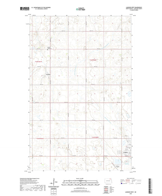 Langdon West North Dakota US Topo Map Image