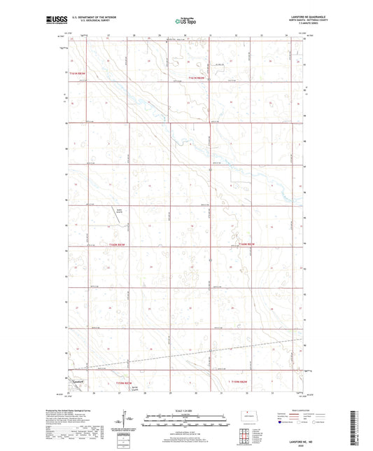 Lansford NE North Dakota US Topo Map Image