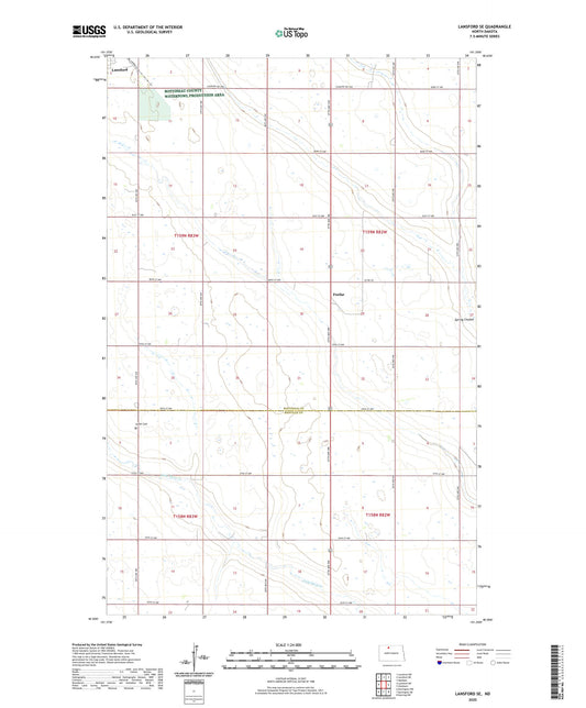 Lansford SE North Dakota US Topo Map Image