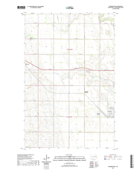 Larimore West North Dakota US Topo Map Image