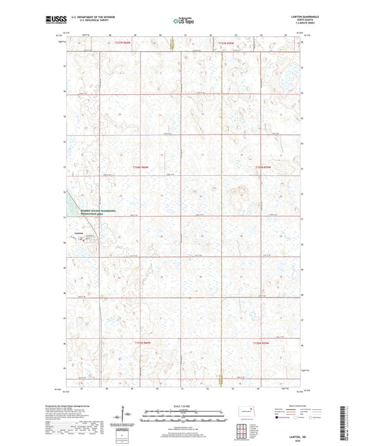 Lawton North Dakota US Topo Map Image