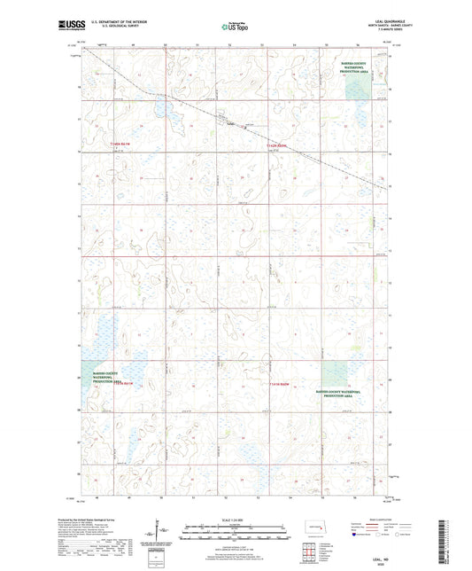 Leal North Dakota US Topo Map Image