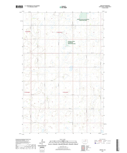 Leeds NE North Dakota US Topo Map Image