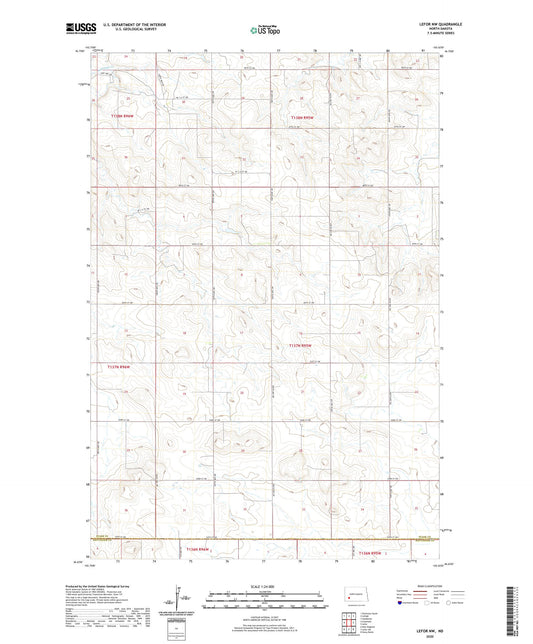 Lefor NW North Dakota US Topo Map Image
